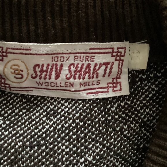 Vintage Woollen Mills Men's Brown Vest 100% Pure Shiv Shakti Grandad Size L - Picture 5 of 5